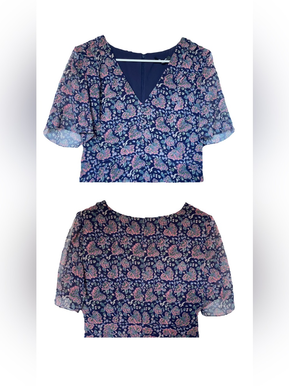 NWOT - Madewell Orchard Flutter-Sleeve Dress in Fan Floral Mix Mini - Dreamy! - Picture 7 of 9